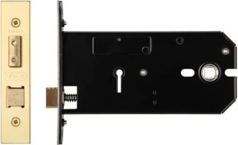 Zoo ZUKH3152PVD - horizontal mortice lock 3 lever 152mm brass