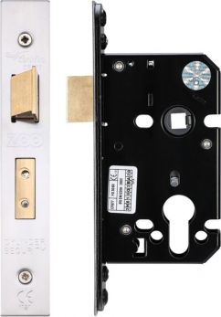 Euro Profile Sash Lock - 64mm C/W Stainless Steel Forend and Strike