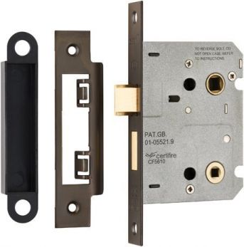 Eurospec Easi-T BAE5030MBRZ Bathroom Mortice Lock 76mm (57mm backset) Matt Bronze