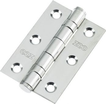 Ball Bearing Door Hinge in Polished Stainless Steel, (76mm x 50mm / 3" x 2") | ZHSS232P