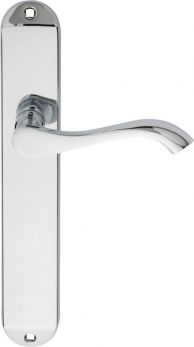 Andros Range Polished Chrome Lever Door Handle on backplate (Latch Plate) - by Carlisle Brass | DL381CP