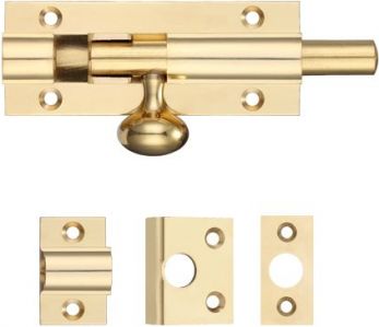 Zoo Architectural Barrel Bolt 75mm x 30mm Polished Brass