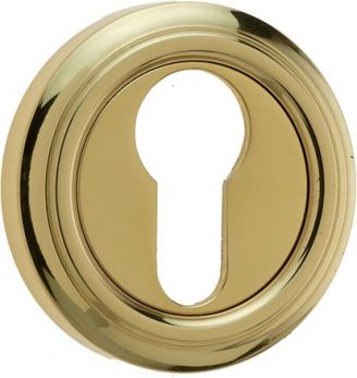 53mm Round Euro Keyhole Escutcheon in Polished Brass - Frelan Hardware | JV604EPB