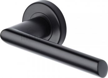 Sorrento SC-4692-BLK Door Handle Lever Latch on Round Rose Mercury Design Matt Black finish