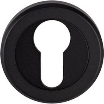 50mm Round Euro Keyhole Escutcheon in Matt Black - Serozzetta | SZM001MB
