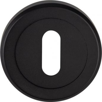 50mm Round Standard Keyhole Escutcheon in Matt Black - Serozzetta | SZM003MB