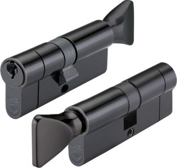Zoo V5EP80CTBKE Euro Cylinder and Turn 80mm (40/40) Black KTD