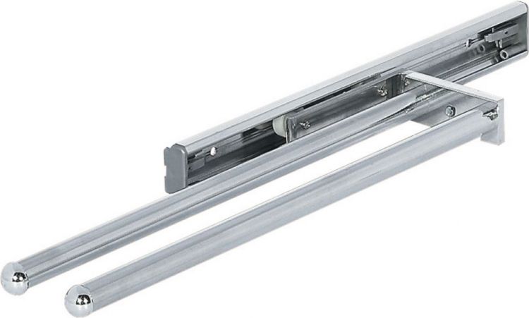 Hafele Pull Out Towel Rail, with Two Arms Silver Anodised Finish (510.51.924)