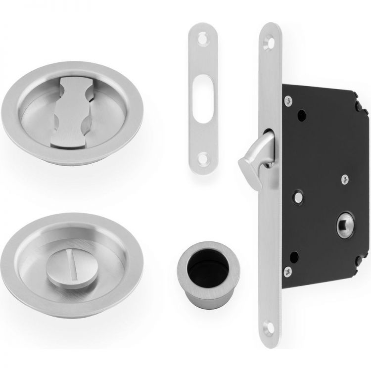 Lock Top Rsc Alexander & Wilks AW110RSC Sliding Door Lock Set - Radius in Satin ...