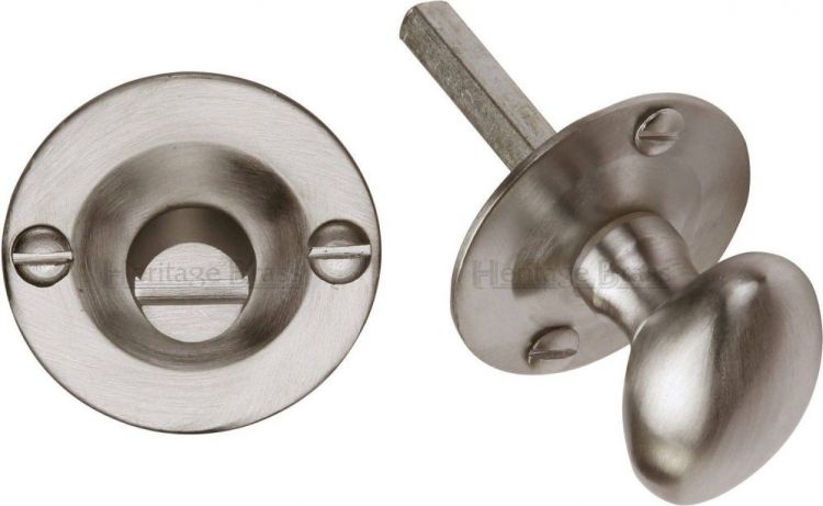 36mm Round Thumb Turn in Satin Nickel - Heritage Brass | BT15-SN