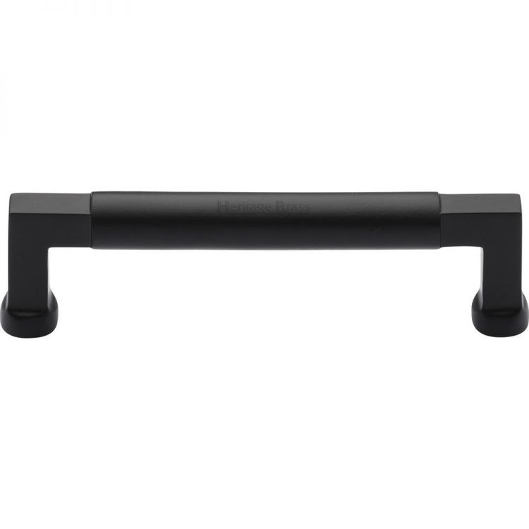 Heritage Brass Cabinet Pull Bauhaus Design 128mm CTC Matt Black Finish
