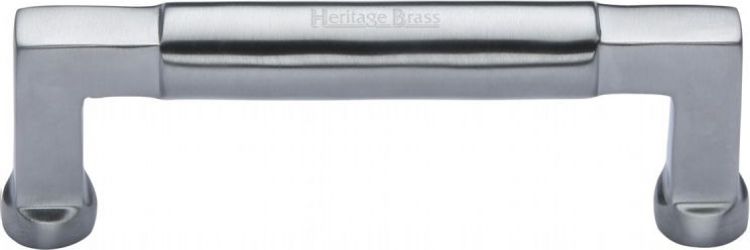 Heritage Brass Cabinet Pull Bauhaus Design 128mm CTC Satin Chrome Finish