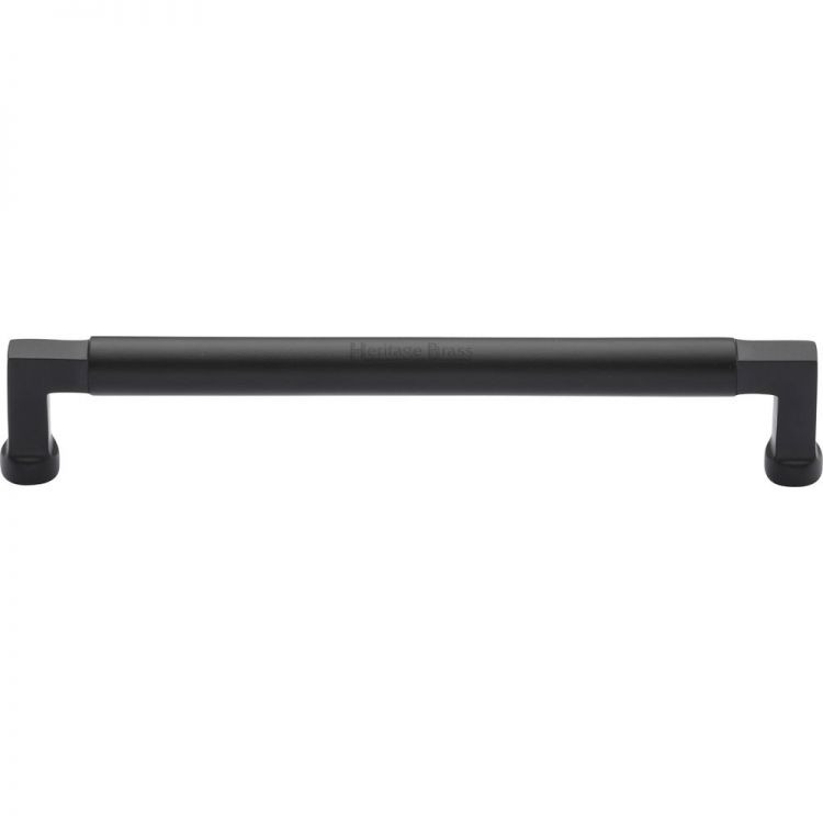 Heritage Brass Cabinet Pull Bauhaus Design 203mm CTC Matt Black Finish