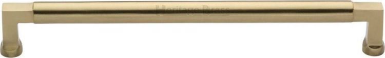 Heritage Brass Cabinet Pull Bauhaus Design 254mm c/c Satin Brass