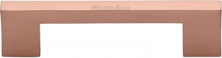 Heritage Brass Cabinet Pull Metro Design 96mm CTC Satin Rose Gold Finish