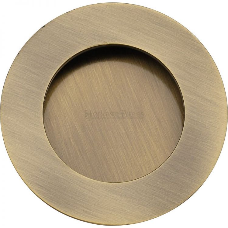 Heritage Brass C1835-AT Round Flush Pull Handle Antique Brass finish