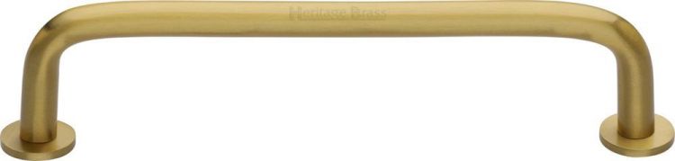 Kitchen Heritage Brass Cabinet Pull Wire Design with 16mm Rose 160mm CTC Satin Brass Finish - C2156 160-SB