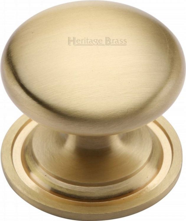 Heritage Brass C2240 32-SB Satin Brass Round Mushroom Cabinet Knob 32mm
