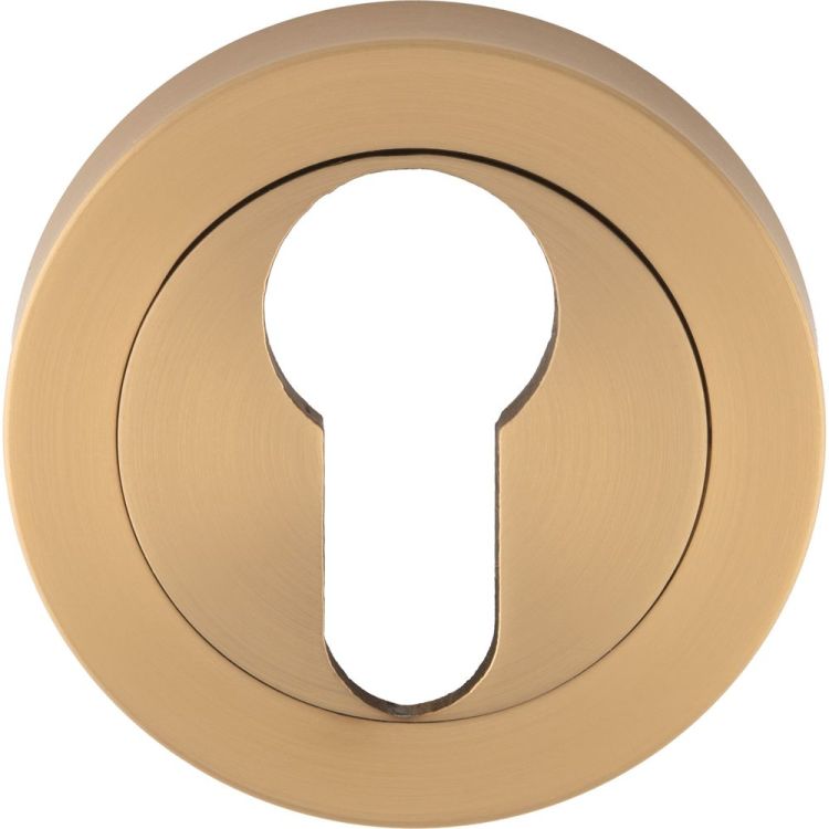 50mm Round Euro Keyhole Escutcheon in Satin Brass - Carlisle Brass | EUL001SB