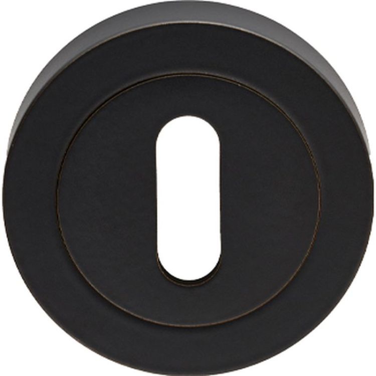 50mm Round Standard Keyhole Escutcheon in Matt Black - Carlisle Brass | EUL002MB
