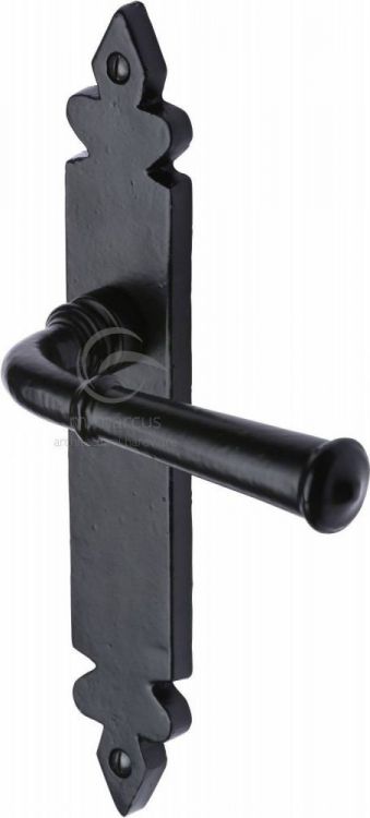 Black Iron Rustic Door Handle Lever Latch Ludlow Design
