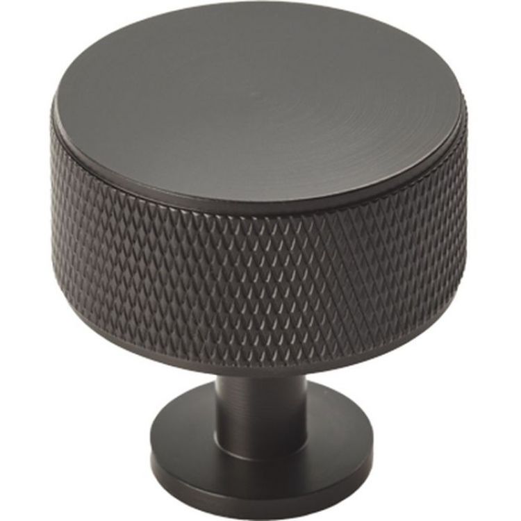 35mm Round Cabinet Knob in Matt Black - Knurled Range by Fingertip Design | FTD703MB