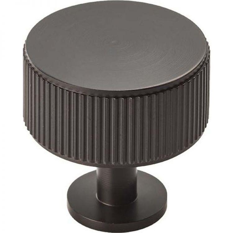 35mm Radio Cabinet Knob in Matt Black - Lines Range by Fingertip Design | FTD713MB