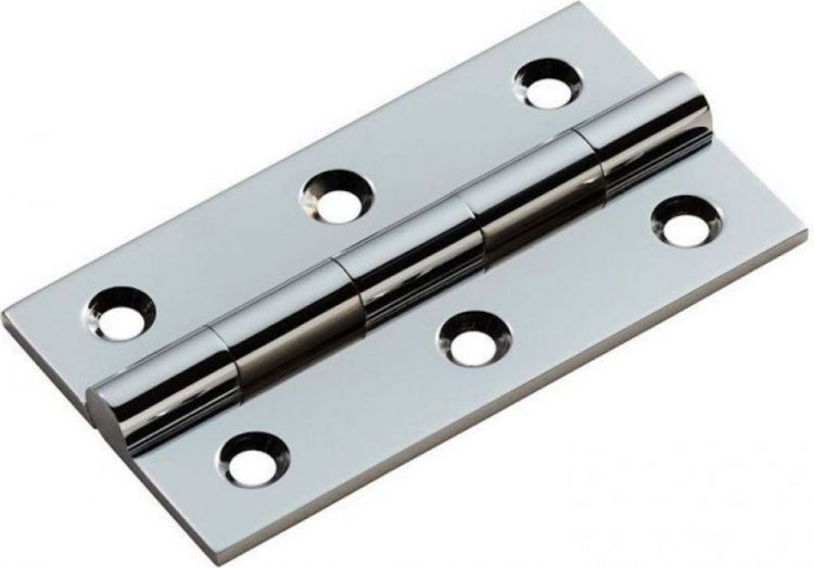 Butt Hinge 64 x 35mm Polished Chrome Solid Brass