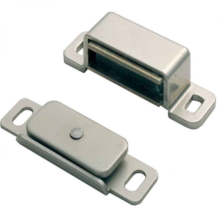 Superior Steel Magnetic Catch 46mm in Nickel Plate - by Carlisle Brass - FTD850NP
