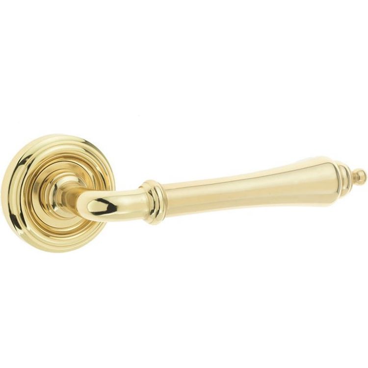 Camille Lever Handle on Round Rose Polished Brass (JV651PB)