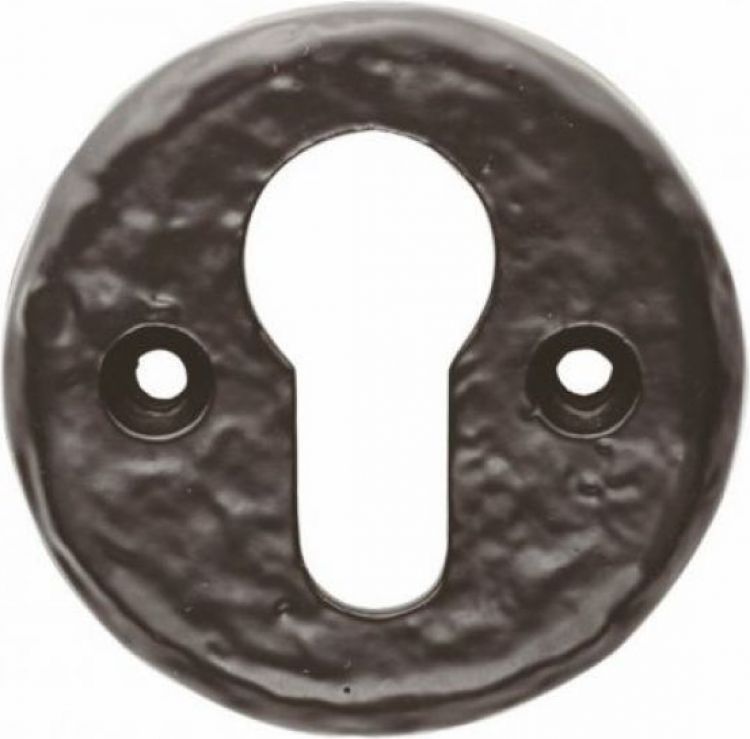 52mm Round Euro Keyhole Escutcheon in Antique Black - Ludlow Foundries | LF5539