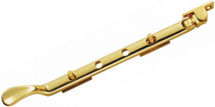 Polished Brass M44S - window casement stay victorian 254mm