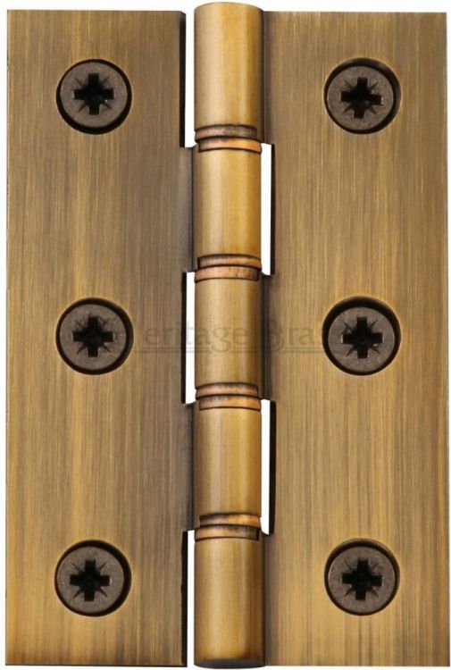Butt Door Hinge in Antique Brass, (76mm x 51mm / 3