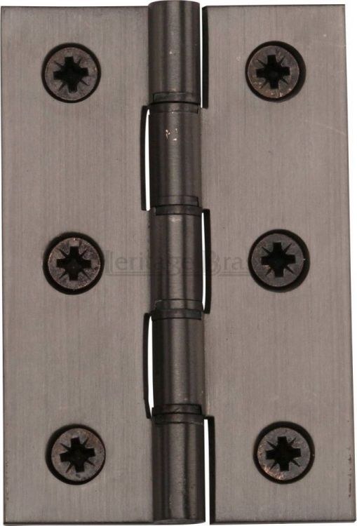 Washered Door Hinge in Matt Bronze, (76mm x 51mm / 3
