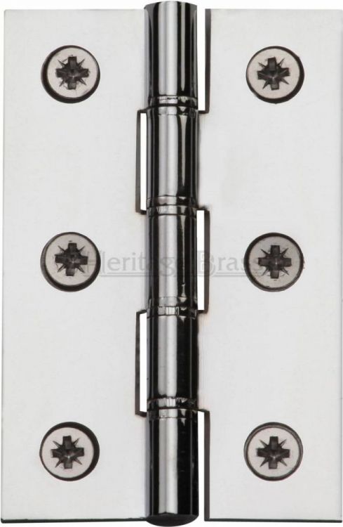 Butt Door Hinge in Polished Chrome, (76mm x 51mm / 3