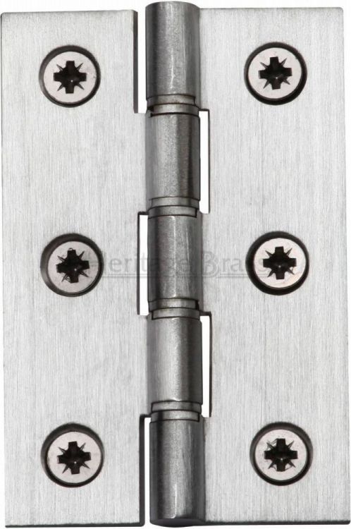 Butt Door Hinge in Satin Chrome, (76mm x 51mm / 3
