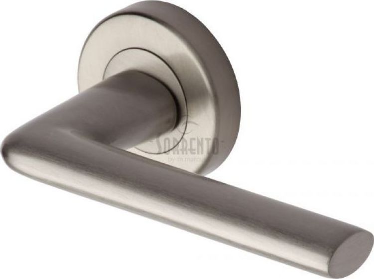 Lena SC-2352-SNZ door handles on rose satin nickel