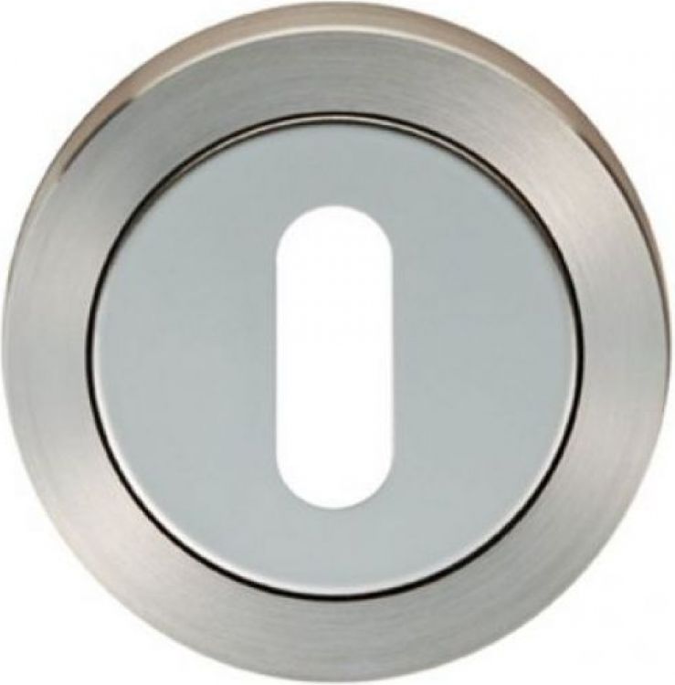 52mm Round Standard Keyhole Escutcheon in Polished/Satin Stainless Steel - Steelworx | SWL103DUO