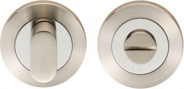 51.5mm Round Thumb Turn in Polished/Satin Stainless Steel - Steelworx | SWT1016DUO