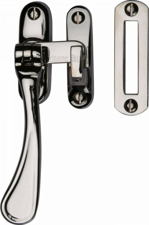 Heritage Brass Casement Window Fastener Spoon Pattern Polished Nickel finish