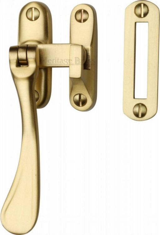Heritage Brass Casement Window Fastener Spoon Pattern Satin Brass