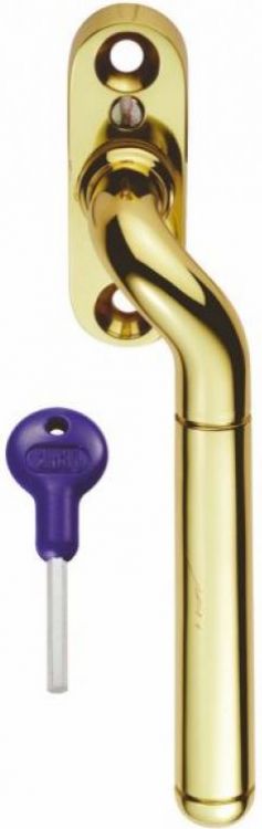 Carlisle Brass V1008RHPB window espag cranked right hand locking fastener Polished Brass