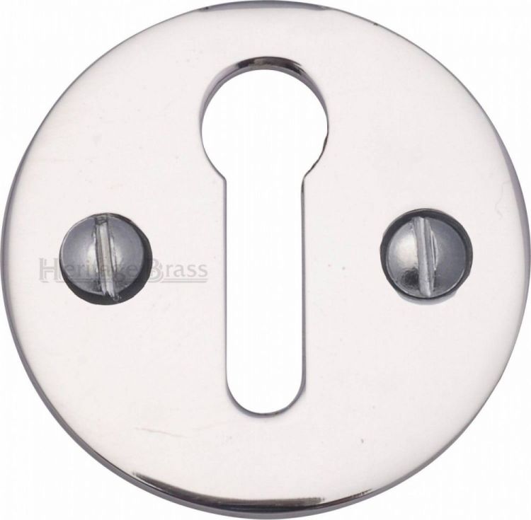 32mm Round Standard Keyhole Escutcheon in Polished Chrome - Heritage Brass | V1010-PC