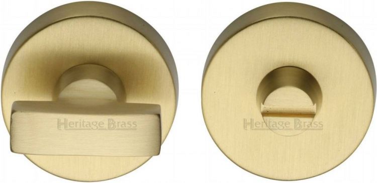 35mm Round Thumb Turn in Satin Brass - Heritage Brass | V1018-SB