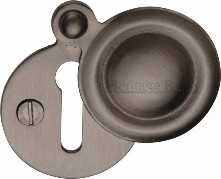 33mm Round Standard Keyhole Covered Escutcheon in Matt Bronze - Heritage Brass | V1020-MB