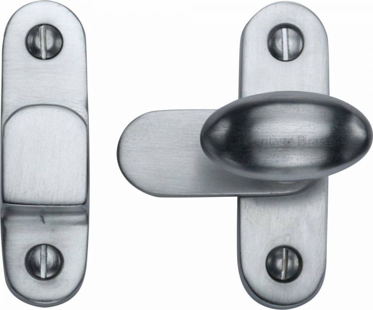 Kitchen Heritage Brass Cabinet Hook & Plate Satin Chrome Finish - V1970-SC