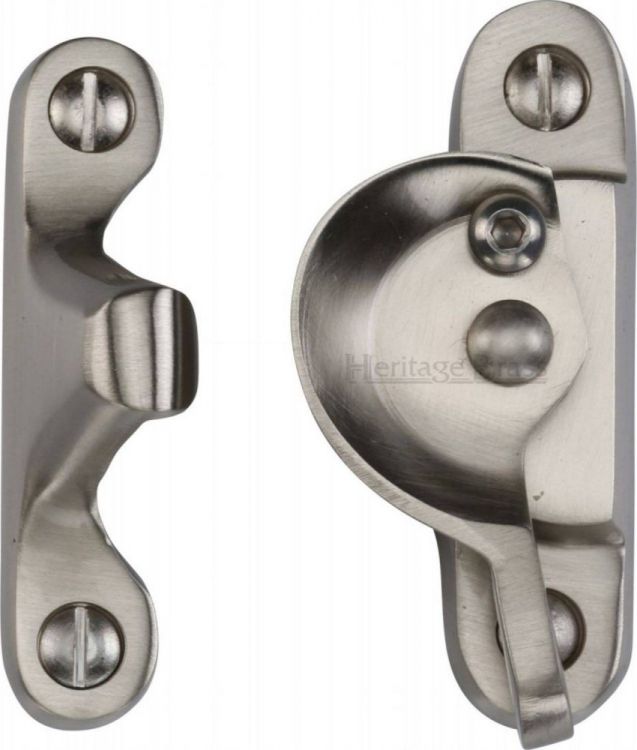 Heritage Brass Fitch Pattern Sash Fastener Lockable Satin Nickel