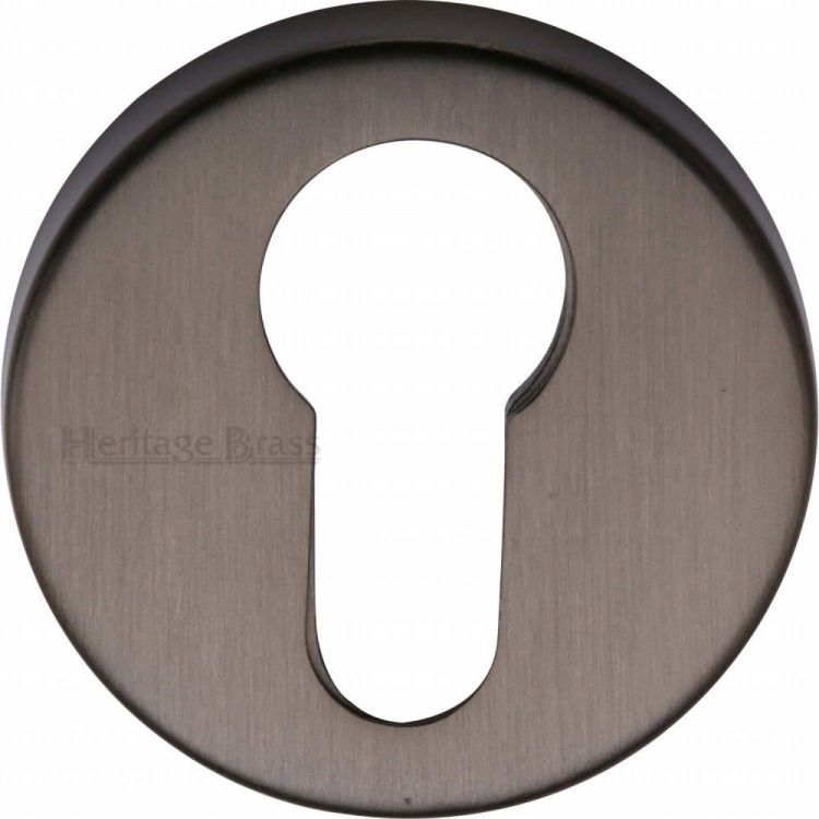 46mm Round Euro Keyhole Escutcheon in Matt Bronze - Heritage Brass | V4008-MB