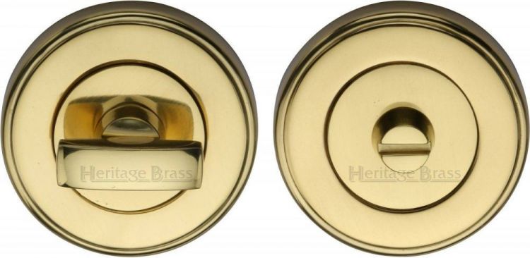 50mm Round Thumb Turn in Polished Brass - Heritage Brass | V4040-PB