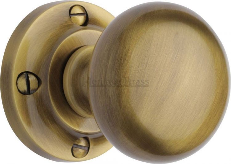 Victoria V980-AT Antique Brass Bun Mortice Door Knobs